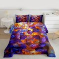 thumbnail image 2 of Homewish 3D Leaf Botanical Queen Comforter Set, Purple Orange Bedding Sets, Teens Kids Adult Women Reversible Bedding Comforter Set, Lightweight Room Decor, 3 Pieces, 2 of 8