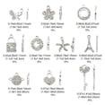 thumbnail image 3 of 10Pcs 10 Style Platinum Tone Alloy Rhinestone Pendants Flower & Heart Lock & Butterfly & Eiffel Tower Charms Crystal 15~36x11~19x2~4mm Hole: 1.8~4mm 1Pc/style, 3 of 5