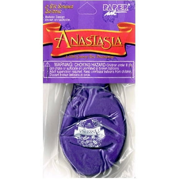 Anastasia Vintage 1997 Latex Balloons, 6 Pieces