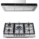 thumbnail image 1 of FLINE | Combo parrilla de gas y campana extractora 80 cm | Pared Tipo T | Acero Inox |MA5HA80, 1 of 5