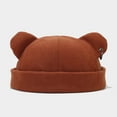 thumbnail image 2 of Fall Winter Hats For Women Men Street Fashion Bear Ear Hop Hat Warm Thickened Cap Unisex Brimless Cap, 2 of 3