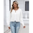 thumbnail image 5 of Carlikeit Women's Cropped Cardigan Sweater 2026 Button Down Knit Bolero Shrug Long Sleeve Lightweight Cardigan for Dresses, Office, Travel and Casual Wear, 5 of 11