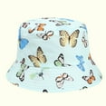 thumbnail image 2 of Xfvqtps Womens Bucket Hat Summer Sun Protection Fashion Butterfly Print UV Protection Sunshade Outdoor Beach Sun Hat Fisherman Cap Light Blue, 2 of 7