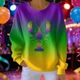 thumbnail image 5 of Wo-Fusoul Chandail en Molleton pour Femmes, Coupe Ample Décontractée Carnaval Manches Longues Col Rond Imprimé, Violet, 5 of 5
