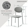thumbnail image 4 of LeisureMod Euston Modern Velvet Dining Chair Kitchen Side Chair with Grey Powder Coated Steel Frame in Grey, 4 of 11