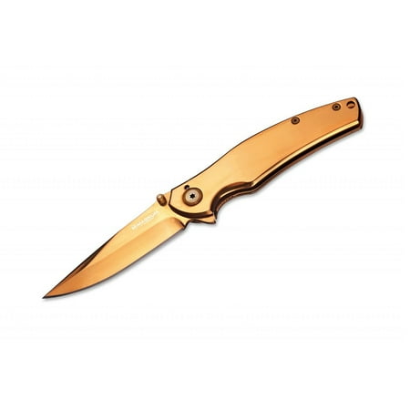 Handle Stainless Steel Liner Lock - Boker Knives Magnum Folding Knife Gold Finger, 3.10