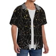 thumbnail image 2 of KLL Spiderweb Bats And A Spider Print Men's Shirt Short Sleeve Button Down Summer Cuba Beach Shirts- Medium, 2 of 5