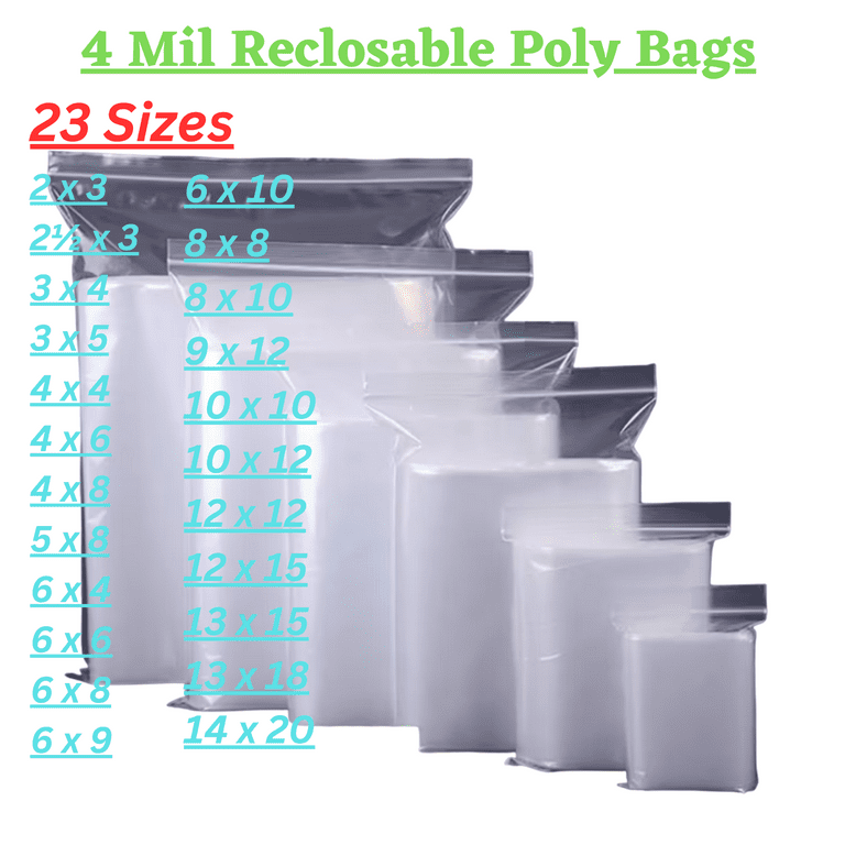 GPI 10” x 14” Reclosable Ziplock Bag 2 Mil Jumbo Clear Zipper Bags for  Household & Packaging,100-Pack 