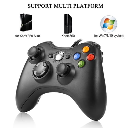 USB Wired Gamepad Controller Joystick Joypad for XBOX360 PC Black