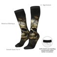 thumbnail image 4 of Naloa Vintage Gold Leaf Skull Thigh High Socks Extra Long Stretchy Sock Women Over Knee High Opaque Stocking Daily Wear, 4 of 6