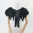 thumbnail image 5 of Oalirro Women's Carnival Cape for Party Performance Wear Fashion Fake Feather Gothic Shawl, 5 of 5