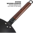 thumbnail image 3 of 14-Inch Carbon Steel Wok and Stir Fry Pan, Heavy-Gauge Flat Bottom for Stovetop Cooking, 3 of 5