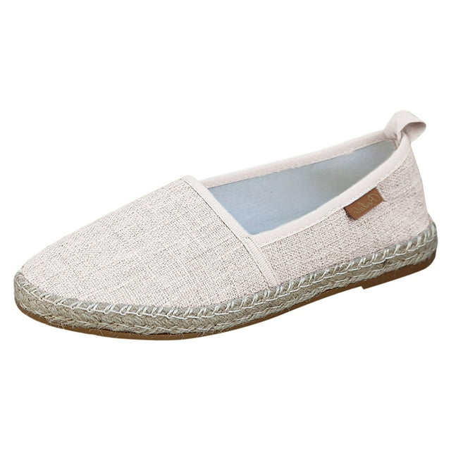 Bmisegm Nouvelles Chaussures Décontractées à Bout Rond, Confortables, à Semelle Plate, Grande Taille, à Enfiler, Chaussures Décontractées à Semelle Plate pour Femmes, Chaussures Décontractées pour Femmes Beige 39