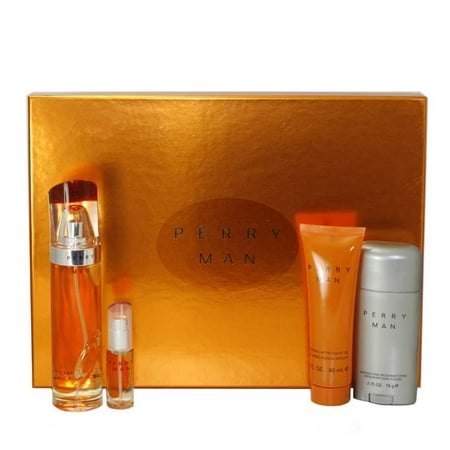 - Perry 4 Pc. Gift Set ( Eau De Toilette Spray 3.4 Oz + Soothing Aftershave Gel 3 Oz + Alcohol Free Deodorant Stick 2.75 + Eau De Toilette Spray 0.25 Oz ) for Men