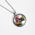 thumbnail image 4 of Mind Car Glass Design Circular Pendant Necklace - Stunning Jewelry for All Occasions, 4 of 5