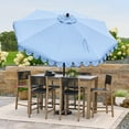 thumbnail image 4 of Better Homes & Gardens Outdoor 9 Foot Blue Scallop Premium Crank Lift and 3 Position Tilt Market Patio Umbrella, 4 of 10