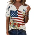 thumbnail image 4 of MEICHEN Womens Tops Summer Graphic Tees Short Sleeve Patriotic Blouse Usa 250th Anniversary T Shirt V Neck Shirt, 4 of 6