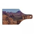 thumbnail image 1 of Canyon Cutting Board, View of Deep Canyon with Different Scaled Length Red Rocks Discovery Art Theme, Decorative Tempered Glass Cutting and Serving Board, Wine Bottle Shape, Brown Blue, by Ambesonne, 1 of 1