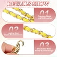 thumbnail image 3 of Uxcell Chain Wristlet Strap, 7" Leather Chain Wrist Lanyard Hand Strap Replacement with Metal Buckles for DIY Keychain Purse Wallet Clutch Bags Handbag Phone Case, Gold-Yellow, 3 of 6