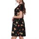 thumbnail image 2 of Fotbe Red White Flowers Vestido Largo de Moda para Mujer, Vestido Tipo Camiseta con Manga Corta y Estilo Casual a Rayas y Bloques de Color, 2 of 6