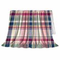 thumbnail image 2 of Soft Pink And Sage Plaid With Navy, Cozy Flannel Blanket with Soft Traditional Plaid Print, Housewarming Gift for Soft Plaid Enthusiasts, Home Decor for Bedroom and Living Room, 2 of 7