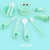 Tangnade kids toys 9Pcs/set Kids Pretend Play Toy Dentist Check Teeth Model For Doctors Role Play green One size