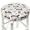 thumbnail image 3 of Gukieu Halloween Dachshund Print Round Chair Cover, Dust-proof and Non-slip Bar Chair Protective Cover, Suitable for Bars, Restaurants, Offices-12 inch, 3 of 7