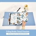 thumbnail image 5 of 2 Pack Pencil Pouch for 3 Ring Binder Smooth Zipper Folders with Pockets Clear Window Pencil Case Cartoon Dinosaurs Leaves, 5 of 6