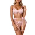 thumbnail image 1 of Gibobby Conjunto de lencería de encaje Lencería de Mujer de Encaje Sexy Mesh de Dormir Boudoir Outfits Lingerie Plus Size Body Lencería Conjunto De Lencería Sexy(Rosa, XG), 1 of 5