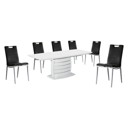 New Spec Cafe 446 Rectangular 7 Piece Dining Table Set New Spec Cafe 446 Rectangular 7 Piece Dining Table Set