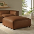 thumbnail image 2 of Ottoman Chair, Brown, Faux Leather, Living Room Lounge Cafe Lobby Hospitality Restaurant, Modern Contemporary, HB37663, 2 of 9