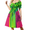 thumbnail image 1 of Celery Pop Art 4 Vestido de manga corta Ropa estética vestido morado, 1 of 7