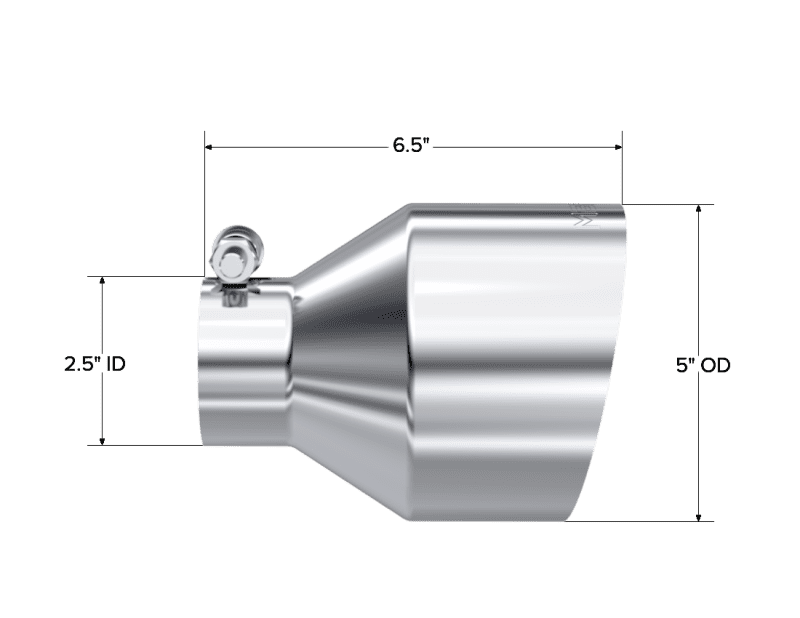 MBRP T5190 Universal 2.5-Inch In 5-Inch Out Angle Cut Exhaust Tip