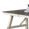 thumbnail image 2 of Lexi 78 Inch Classic Dining Table Rubberwood Extendable Leaf Gray White, 2 of 2