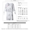 thumbnail image 3 of Robe une-Pièce à Manches Cinquième pour Femmes, Col Rond, Motif Floral Délicat, Coupe Ample, 3 of 5