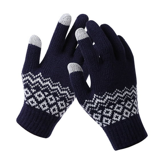 qolati Winter Gloves for Men WomenTouchscreen Thermal Soft Warm Windproof Gloves with Elastic Cuff Cold Weather Knitted Ski Snow Mittens