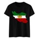 thumbnail image 1 of Camiseta de Manga Corta Impresa de Cuello Alto para las Mujeres, Tops de Cuello Redondo para las Mujeres Mezcla de Poliéster de Spandex de Uso Diario Casual, 1 of 5