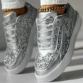 thumbnail image 3 of Mostsola Womens Sneakers Fashion Glitter Lace up Tennis Shoes Low Top Platform Walking Shoes, 3 of 9