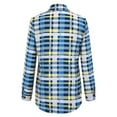 thumbnail image 4 of Ecqkame Plaid Jacket for Women Casual Lightweight Shirt Turndown Collar Button Up Long Sleeve Coat Sky Blue XXL on Clearance, 4 of 8