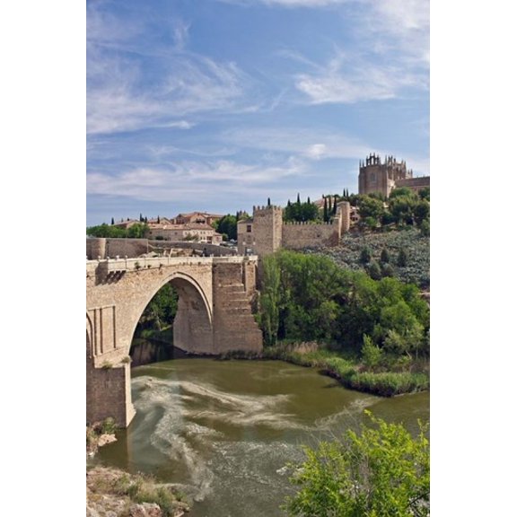 St Martins Bridge Tagus River Toledo Spain Canvas Art - Rob Tilley DanitaDelimont (24 x 36)