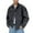 Grey, variant on IWRICH Men's Suede Cropped Jacket Contrast Collar Zip up Utility Barn Coat Trendy Fall Outwear Brown XL