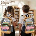 thumbnail image 4 of ZIATUBLES 17 Inch Clear Backpack, Heavy Duty Fabric & PVC Transparent Bag with Reinforced Strap, Large Capacity Ice Cream Waffle Cone Print See Through Bookbag for School, Work & Travel, 4 of 7