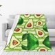 thumbnail image 1 of Fotbe Avocado Green Striped Manta de Franela Acolchonada con Estampado, Súper Suave y Esponjosa, Extra Grande para Sofá, Cama, Uso Todo el Año-80"x60", 1 of 7