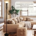 thumbnail image 2 of LIGHTACCENTS Bronze Floor Lamp with Alabaster Glass Bowl Shade for Living Room Decor - Torchiere Floor Lamps- Tall Floor Lamp - Traditional Iron Scrollwork Unique Floor Lamp for Living Room, 2 of 10