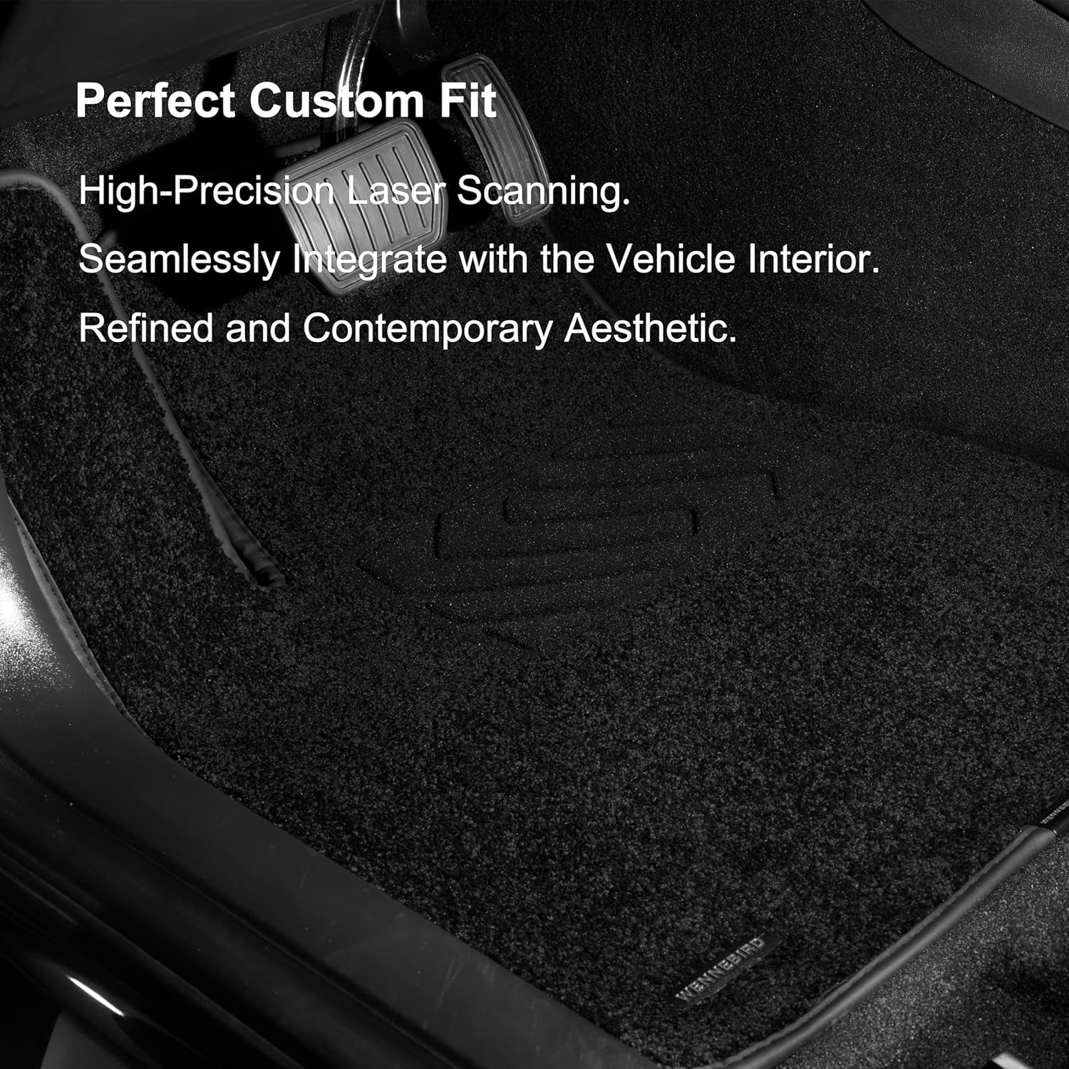 WENNEBIRD Superior Carpet Front Row Floor Mats for 2024-2025 Tesla Model 3, 0.6 inch Thickness Rugs - 2pc