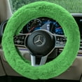 thumbnail image 5 of FH Group AFFH2016GREEN Green Doe16 Faux Rabbit Fur Steering Wheel Cover With Air Freshener, 5 of 6
