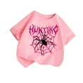 thumbnail image 2 of Delliss 2-14 Years Toddler Girls Summer Shirts Short Sleeve Cotton Spider Print T-Shirts Cute Casual Dressy T Shirt Tops, 2 of 3