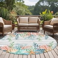 thumbnail image 4 of Round Rugs 8 Ft, Summer Coastal Non Slip Area Rugs for Kitchen Bedroom Entryway, Nautical Sea Coral Shell Starfish Wood Gray Washable Carpet Runner Rug Floor Mats for Bedroom Home Decor, 4 of 8
