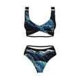 thumbnail image 4 of Daiia Ocean Turtle Women's Bikini Set Two Piece Swimsuit High Waisted Bikini Adjustable Straps Bikini Perfect for Beach, Pool, and Summer Vacation-Large, 4 of 9