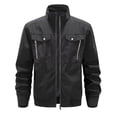 thumbnail image 3 of Mens Outdoor Jackets Lightweight Hiking Windproof Zip Up Tactical Jackets Casual Long Sleeve Workout Gym Cargo Coat, 3 of 7